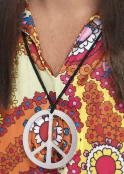 Peace Sign Medallion Necklace - Plastic