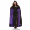Full Length Hooded Velvet Cape With Purple Lining
