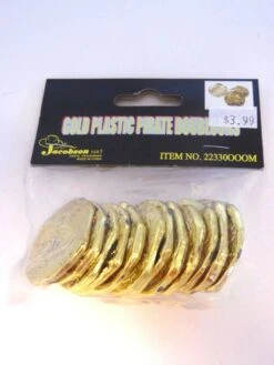 Gold Plastic Pirate Doubloons, 12 Pcs