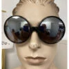 Large Black Frames With Mirror Lens Sunglasses