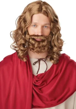 Jesus Wig & Beard Set - Auburn/Lt Brown
