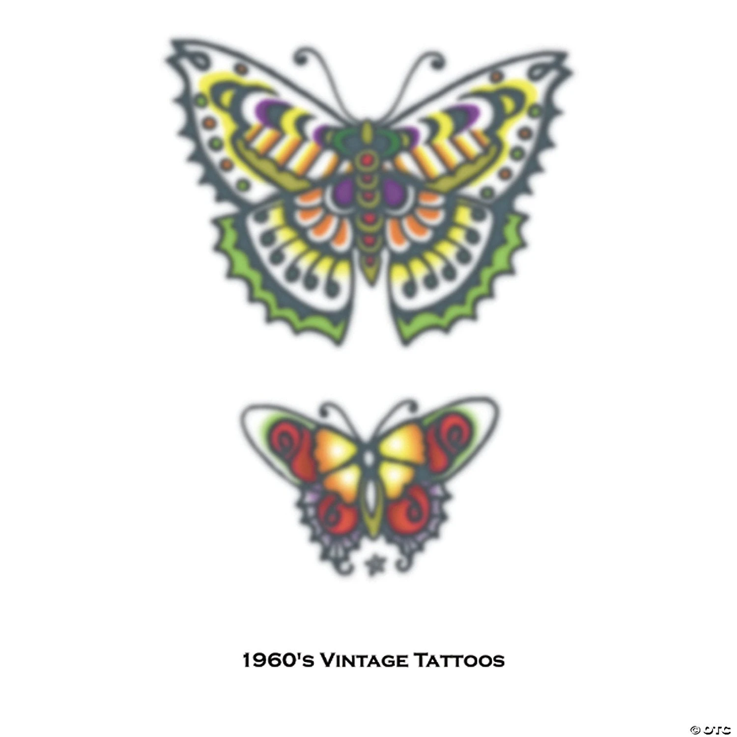 Tinsley Transfers - 1960's Butterflies Temporary Tattoo 1 Tinsley Transfers - 1960's Butterflies Temporary Tattoo