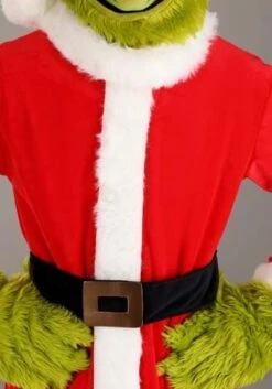 Dr. Seuss' The Grinch - Deluxe Santa Open Face Costume -Caufields Store the grinch adult santa open face 4
