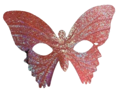 Pink Glitter Butterfly Half Mask