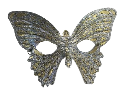 Silver And Gold Glitter Butterfly Half Mask 1 Silver And Gold Glitter Butterfly Half Mask