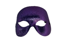 Purple Glitter Venetian Half Mask