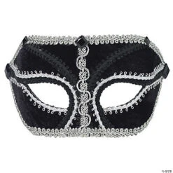 Venetian Mask Black With Silver Details