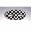 Italian Shiney White & Black Checker Domino Half Mask